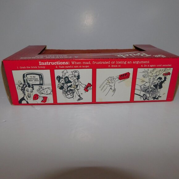 VTG 1984 THE BRICK Red Foam Novelty Stress Reliever Squeeze Throw Faux Brick NEW - Picture 4 of 6
